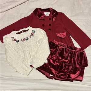 Haute Hippie Deep Red Velvet Collar Coat